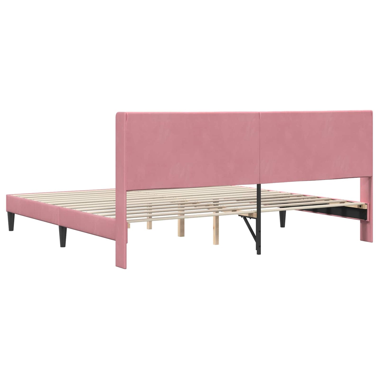 Struttura del letto con testiera Rosa 200 x 200 cm Velluto | homemem39