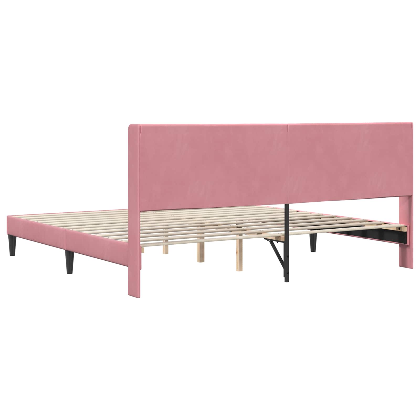 Struttura del letto con testiera Rosa 200 x 200 cm Velluto | homemem39