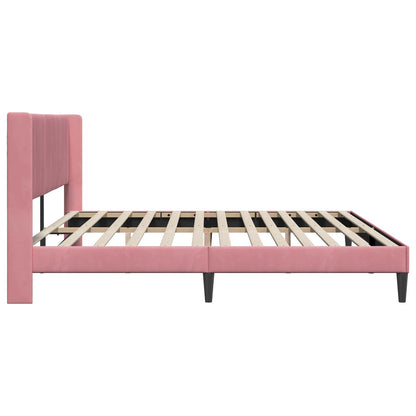 Struttura del letto con testiera Rosa 200 x 200 cm Velluto | homemem39