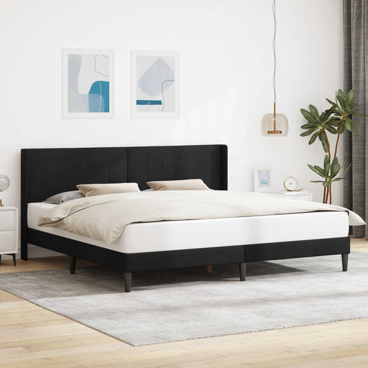 Struttura del letto con testiera Nero 200 x 200 cm Velluto | homemem39