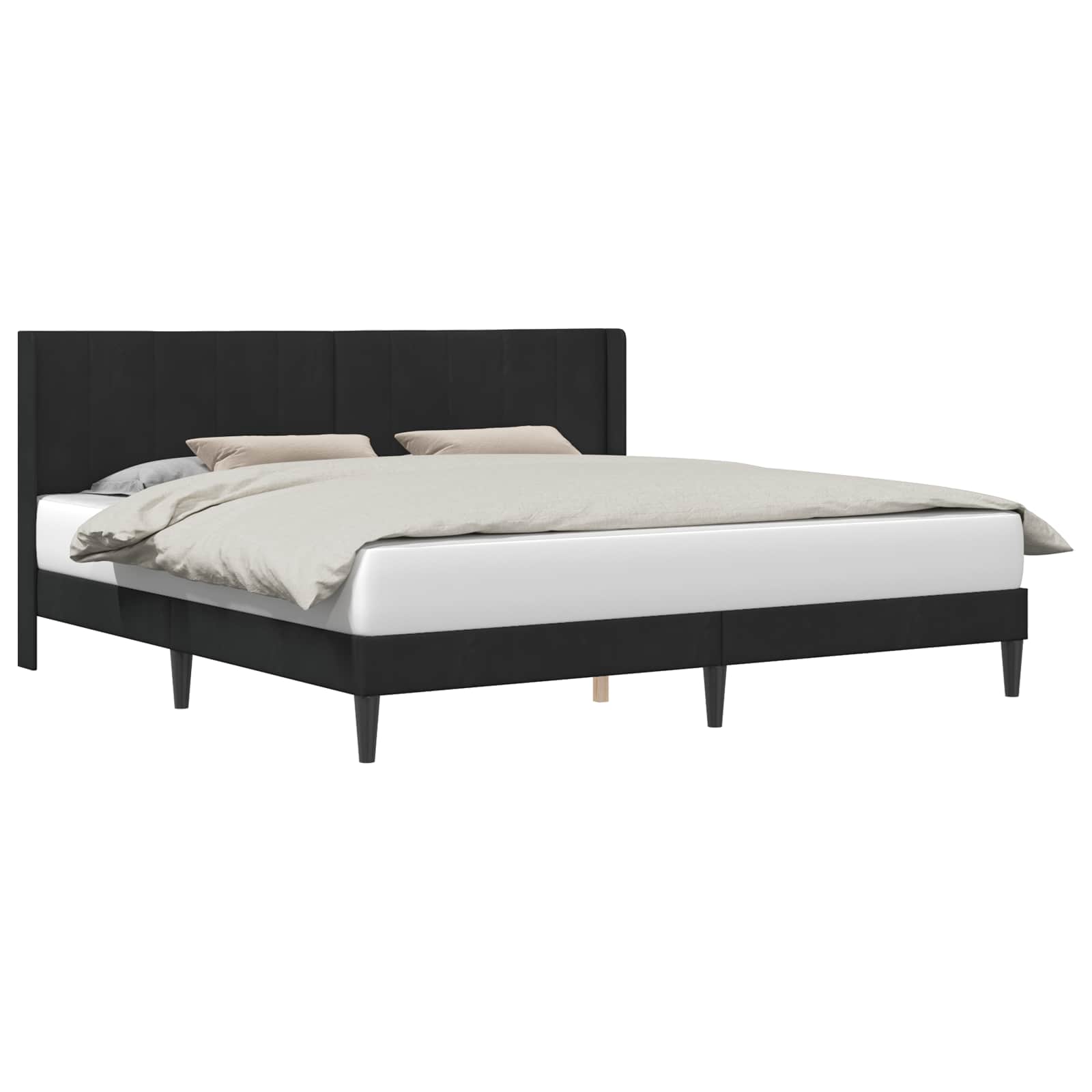 Struttura del letto con testiera Nero 200 x 200 cm Velluto | homemem39