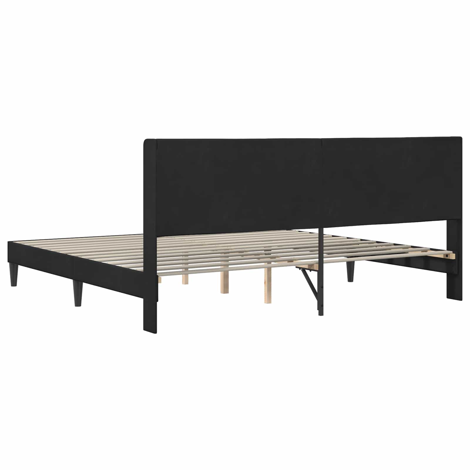 Struttura del letto con testiera Nero 200 x 200 cm Velluto | homemem39