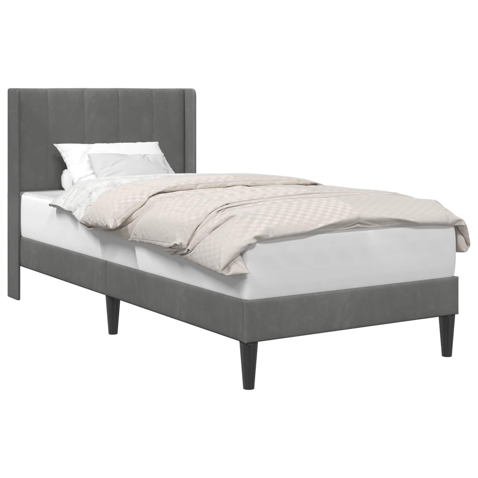 Struttura del letto Grigio Scuro 100 x 190 cm Velluto | homemem39