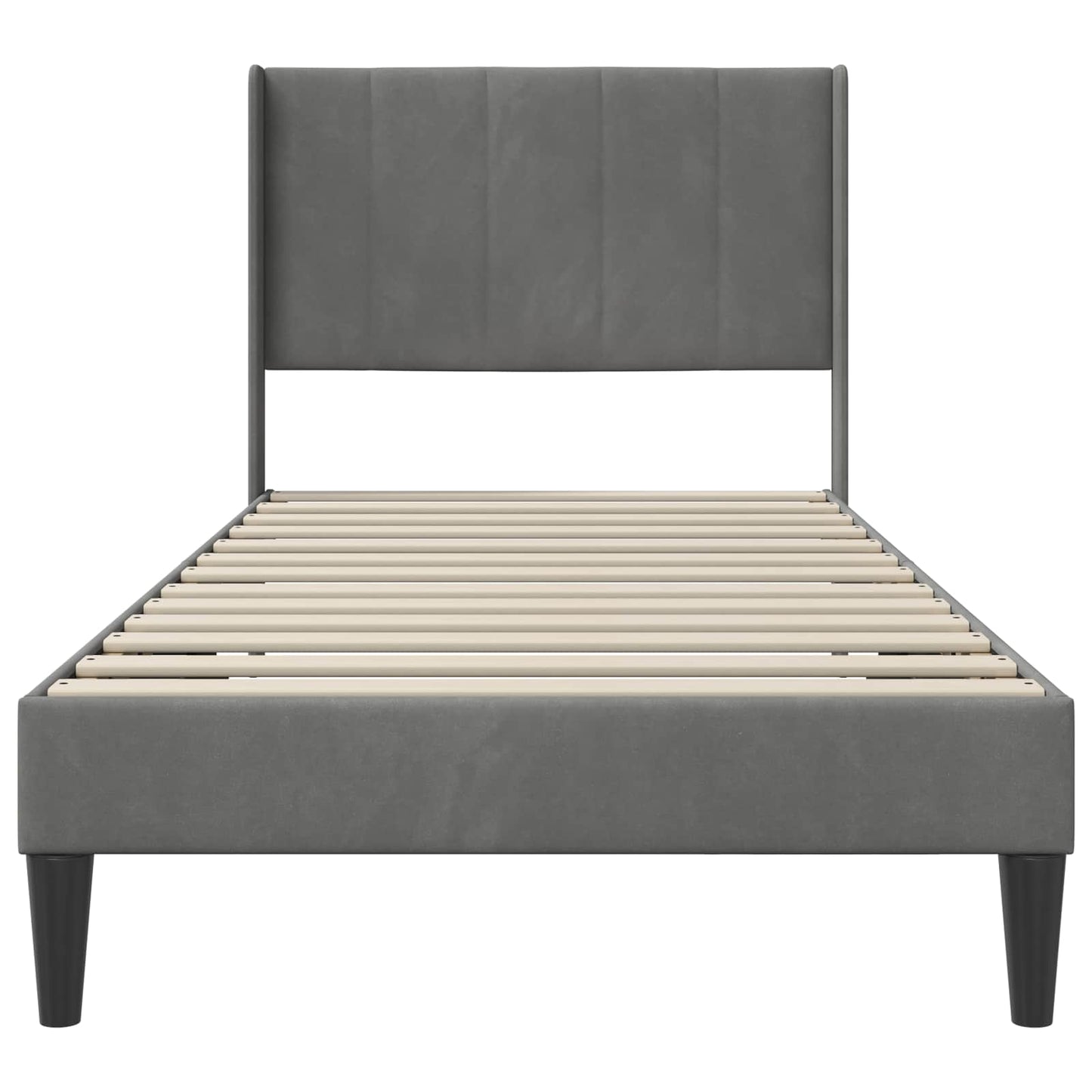 Struttura del letto Grigio Scuro 100 x 190 cm Velluto | homemem39