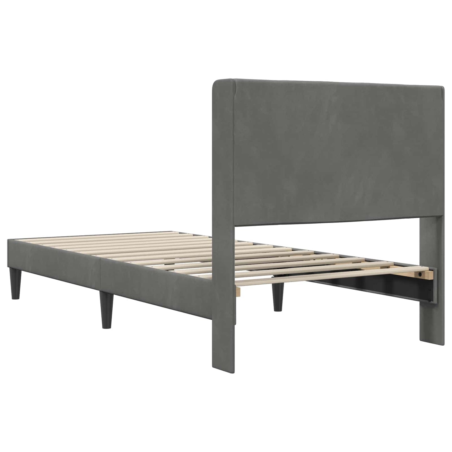 Struttura del letto Grigio Scuro 100 x 203 cm Velluto | homemem39