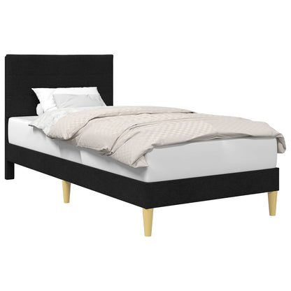 Struttura del letto con testiera Nero 80 x 200 cm Tessuto | homemem39
