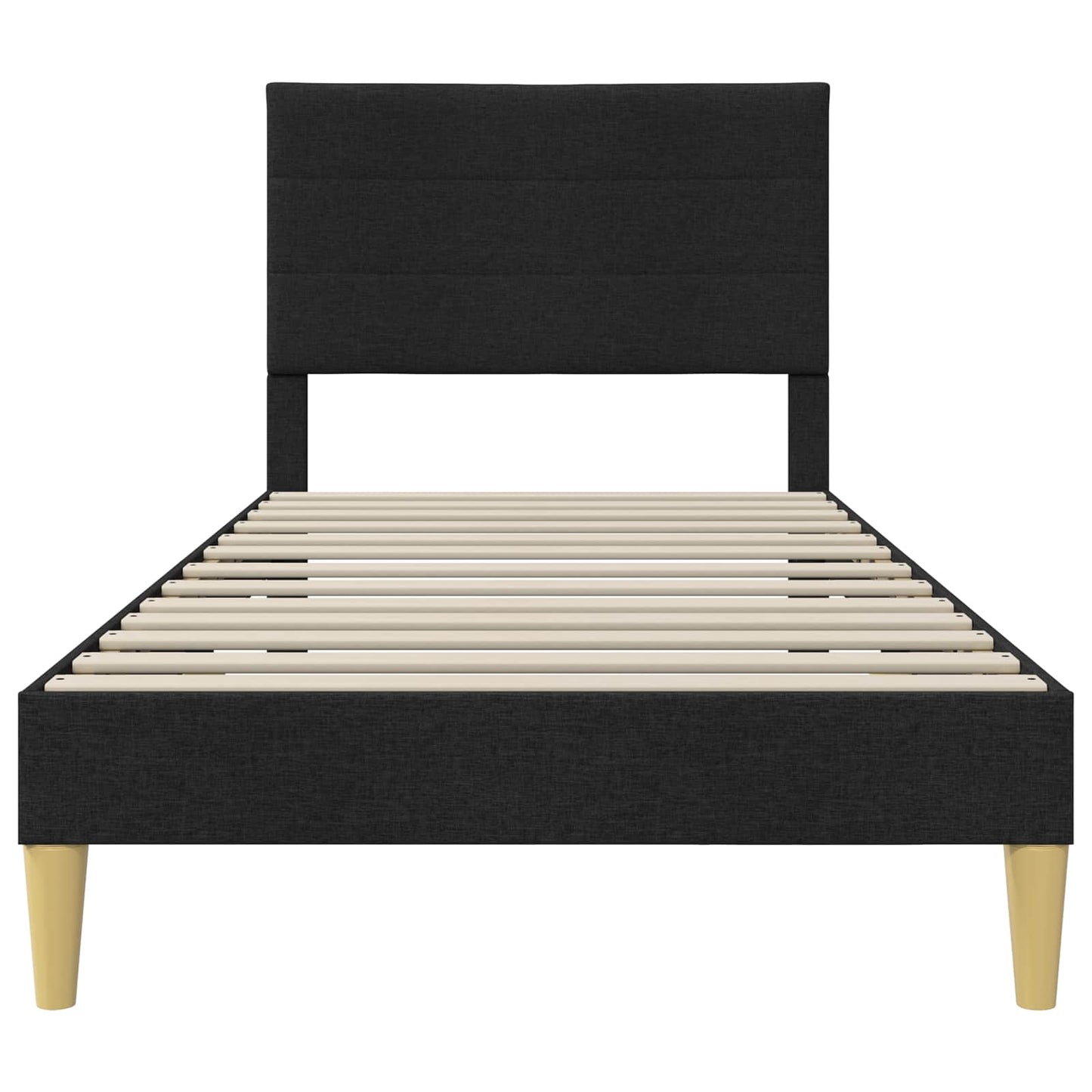 Struttura del letto con testiera Nero 80 x 200 cm Tessuto | homemem39