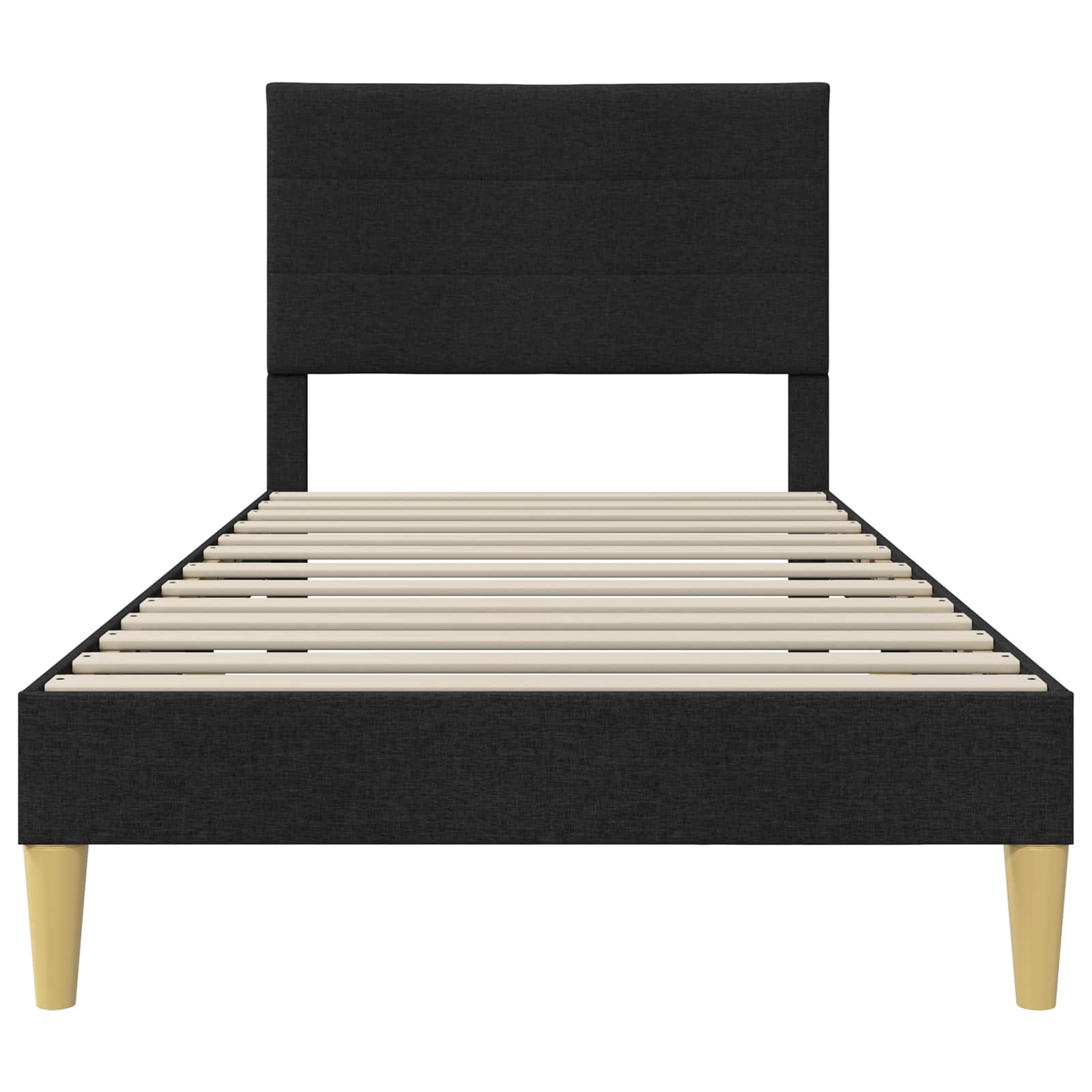 Struttura del letto con testiera Nero 80 x 200 cm Tessuto | homemem39