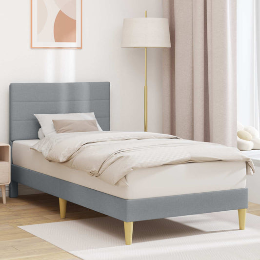 Struttura del letto Grigio Chiaro 90 x 190 cm Tessuto | homemem39