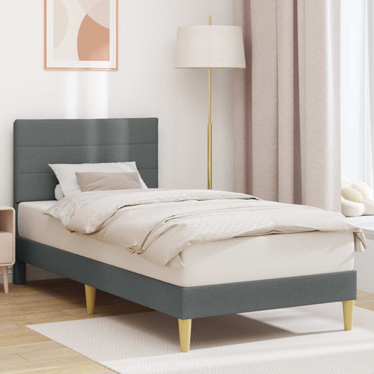 Struttura del letto Grigio Scuro 90 x 190 cm Tessuto | homemem39