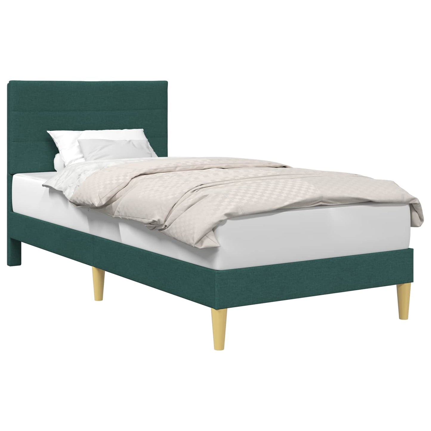 Struttura del letto Verde Scuro 90 x 190 cm Tessuto | homemem39