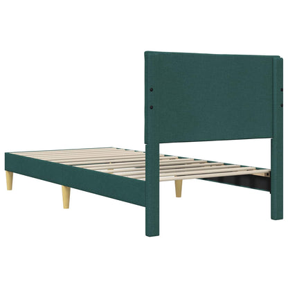 Struttura del letto Verde Scuro 90 x 190 cm Tessuto | homemem39