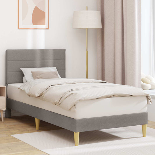 Struttura del letto con testiera Tortora 90 x 190 cm Tessuto | homemem39