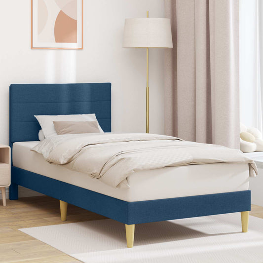 Struttura del letto con testiera Blu 90 x 190 cm Tessuto | homemem39