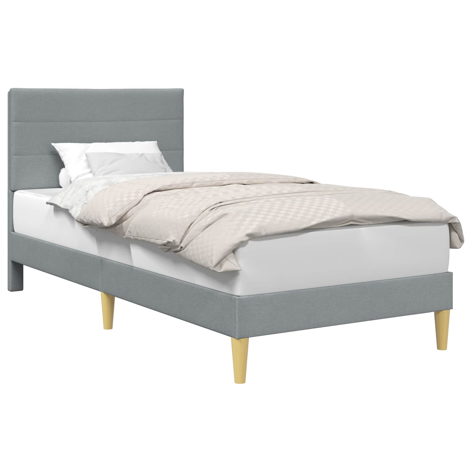 Struttura del letto Grigio Chiaro 90 x 200 cm Tessuto | homemem39