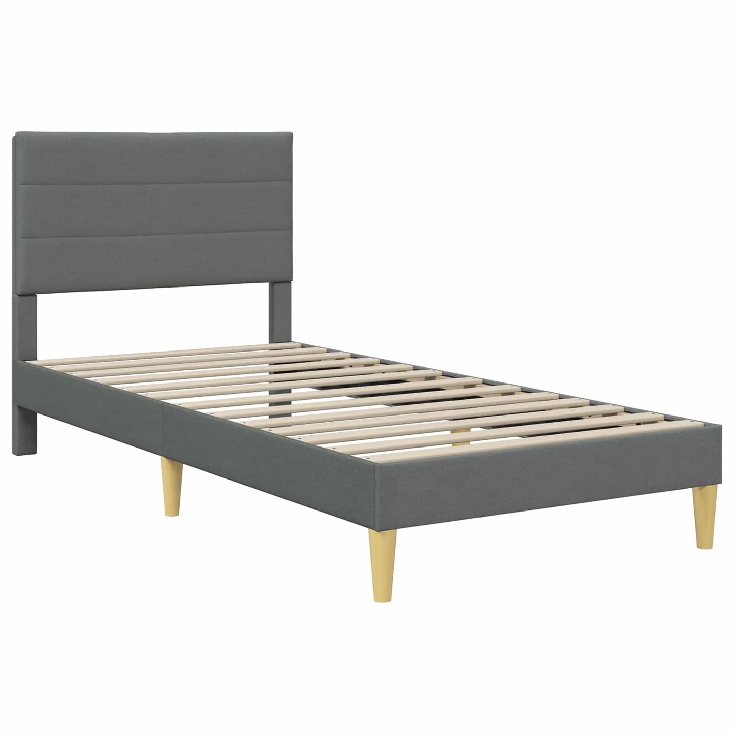 Struttura del letto Grigio Scuro 90 x 200 cm Tessuto | homemem39