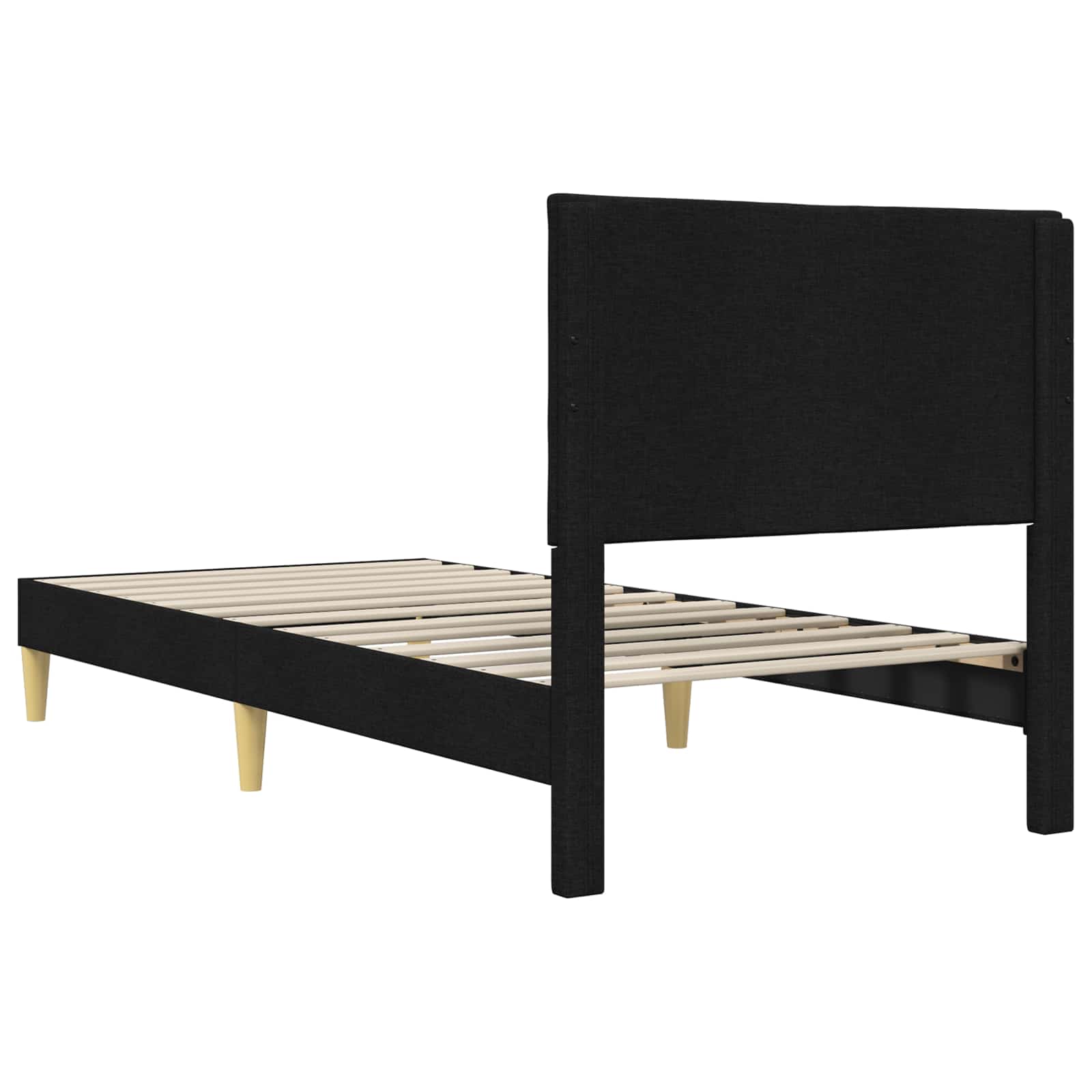 Struttura del letto con testiera Nero 90 x 200 cm Tessuto | homemem39