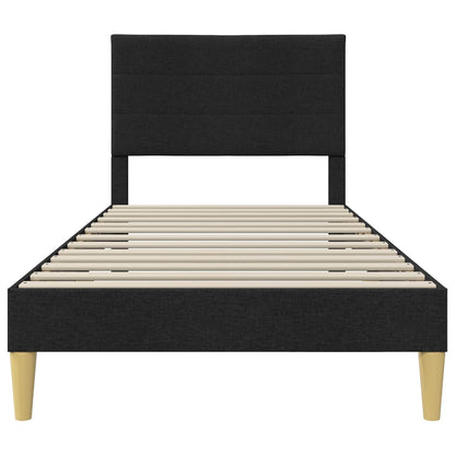 Struttura del letto con testiera Nero 90 x 200 cm Tessuto | homemem39