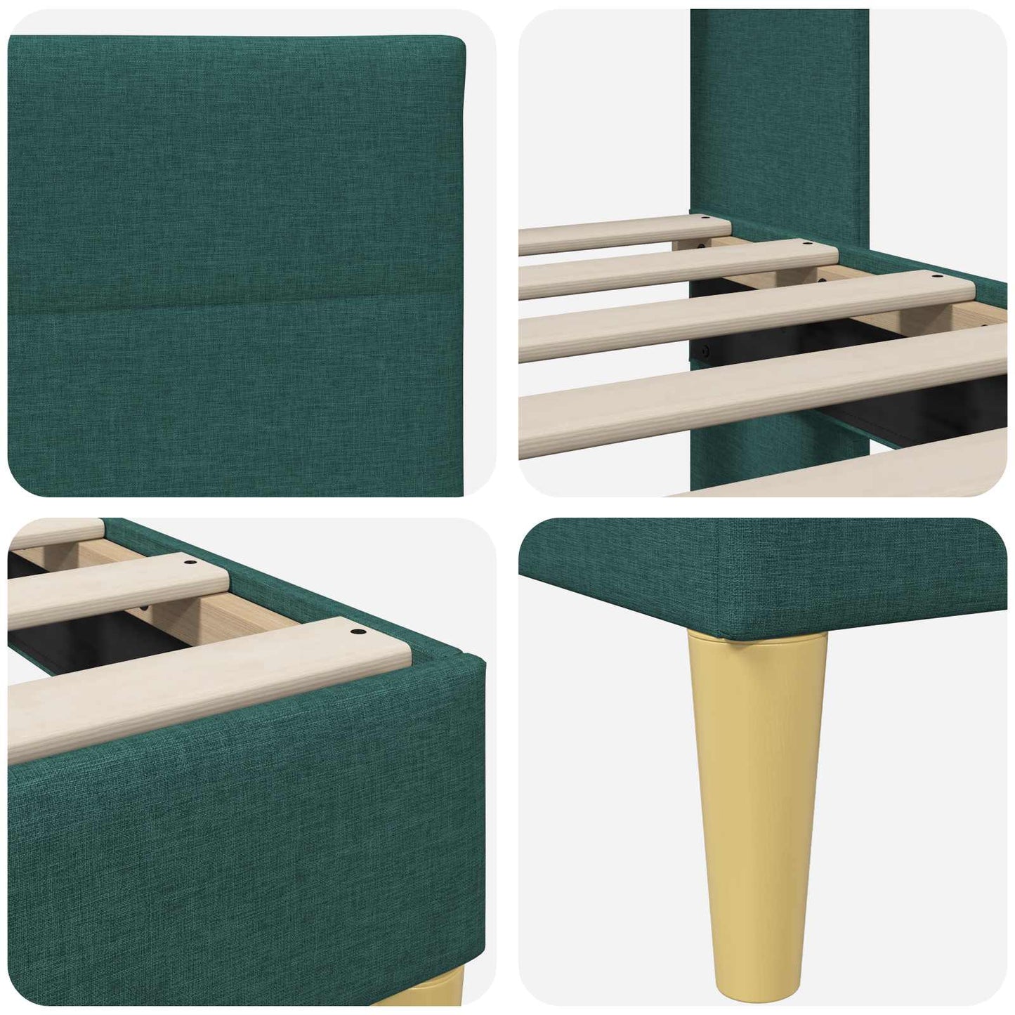 Struttura del letto Verde Scuro 90 x 200 cm Tessuto | homemem39