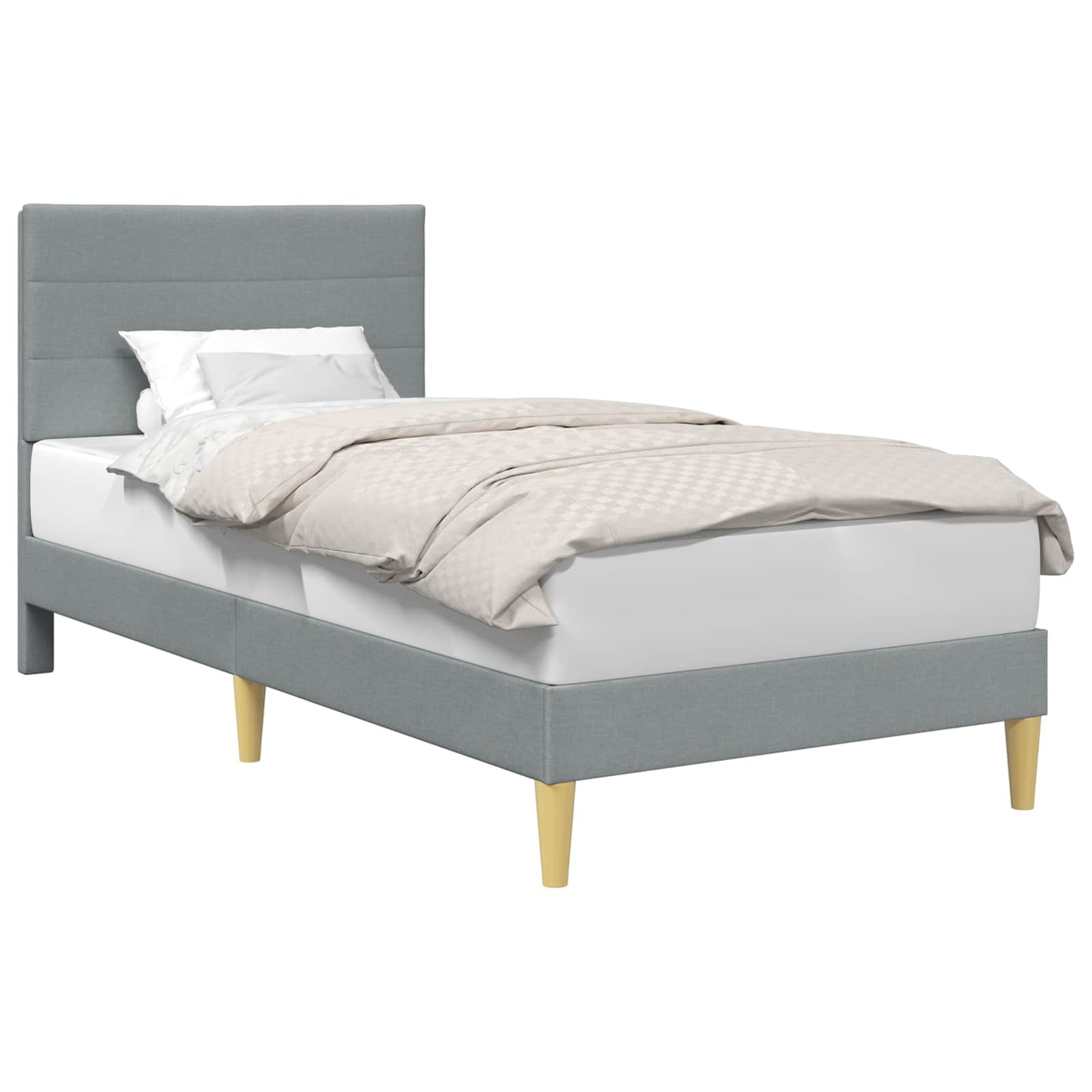 Struttura del letto Grigio Chiaro 100 x 200 cm Tessuto | homemem39
