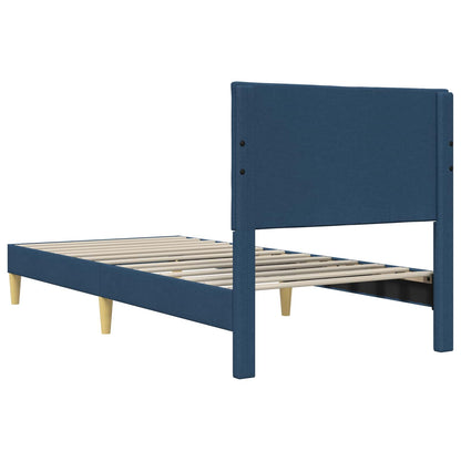 Struttura del letto con testiera Blu 100 x 200 cm Tessuto | homemem39