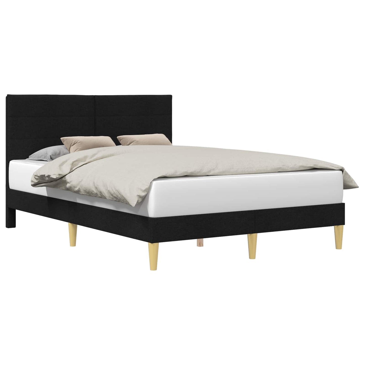 Struttura del letto con testiera Nero 120 x 200 cm Tessuto | homemem39