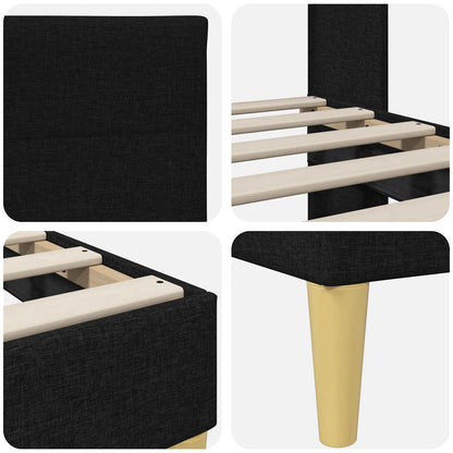 Struttura del letto con testiera Nero 140 x 190 cm Tessuto | homemem39