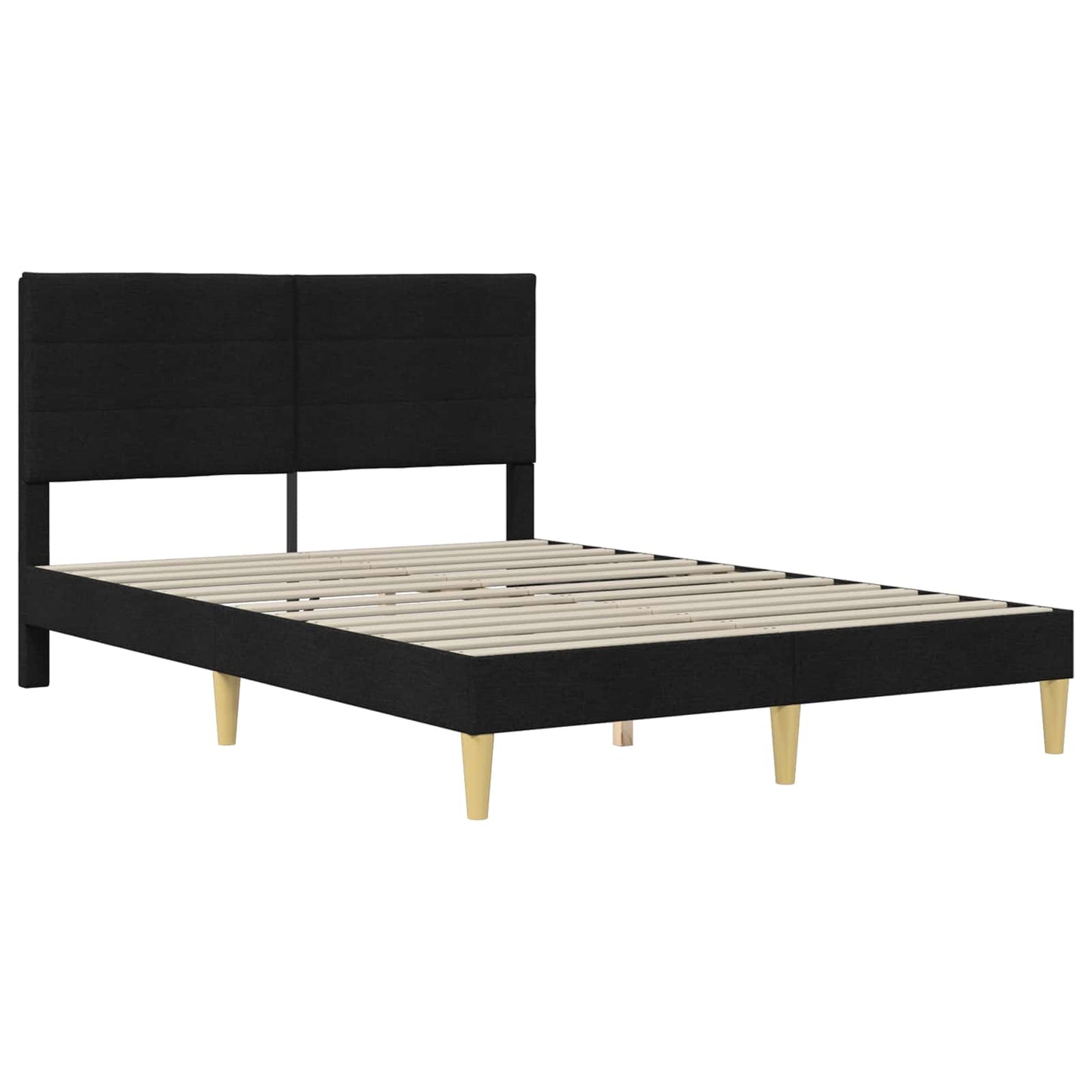 Struttura del letto con testiera Nero 140 x 190 cm Tessuto | homemem39