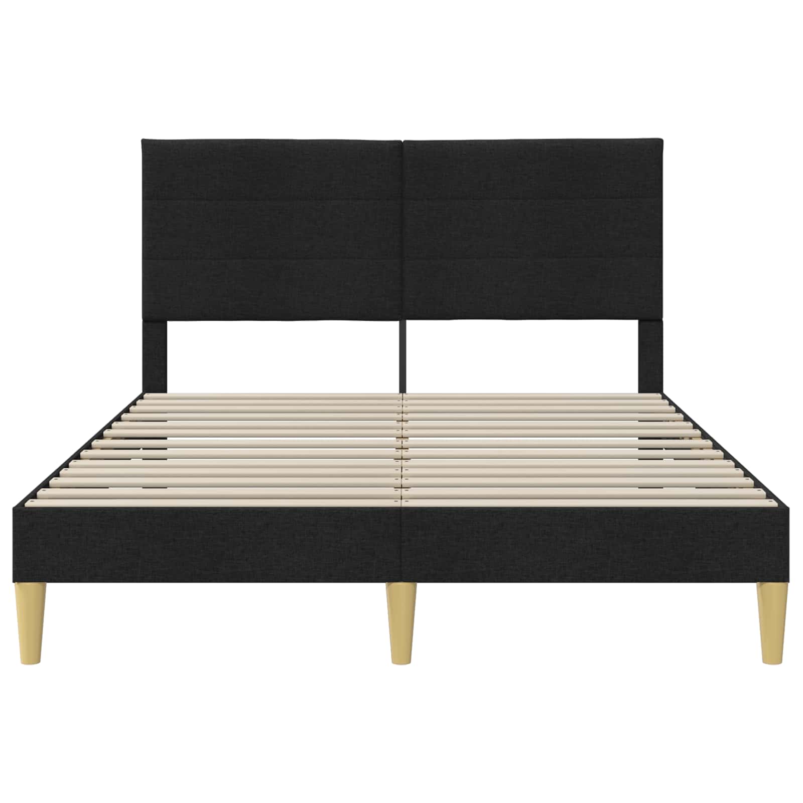 Struttura del letto con testiera Nero 140 x 190 cm Tessuto | homemem39