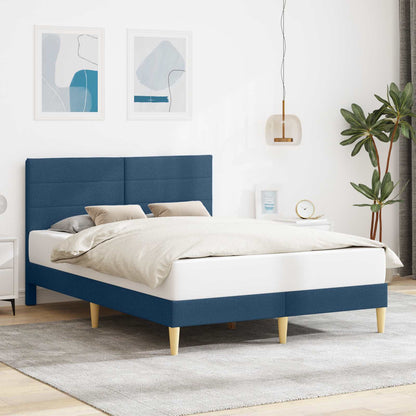Struttura del letto con testiera Blu 140 x 190 cm Tessuto | homemem39