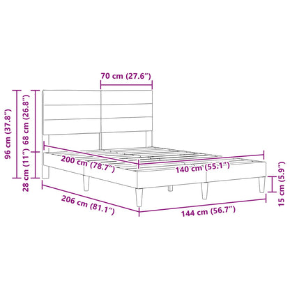 Struttura del letto Grigio Scuro 140 x 200 cm Tessuto | homemem39