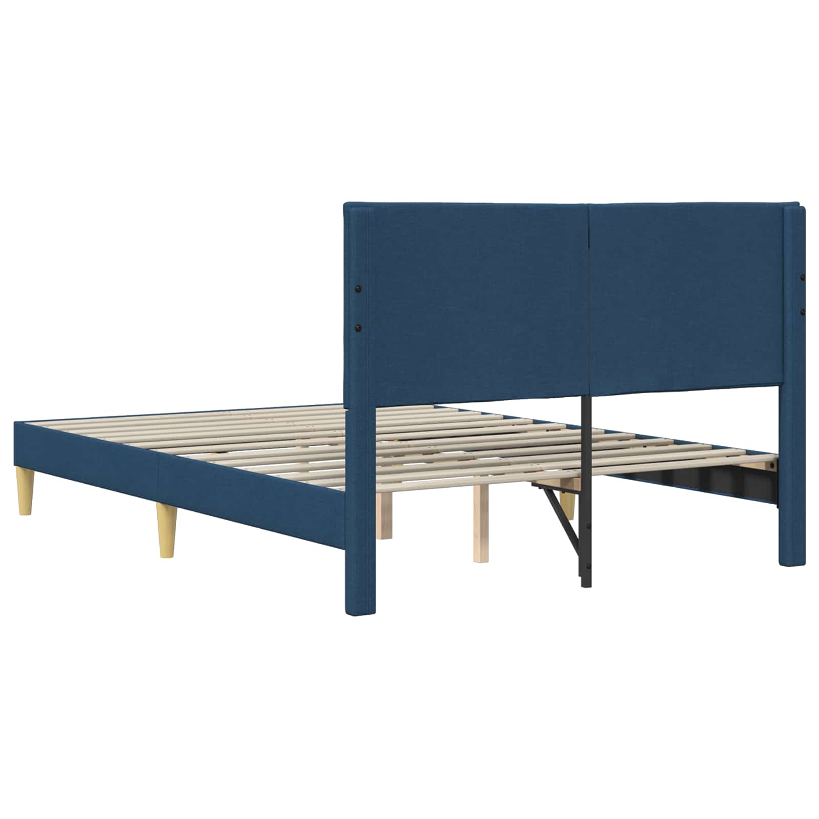 Struttura del letto con testiera Blu 140 x 200 cm Tessuto | homemem39
