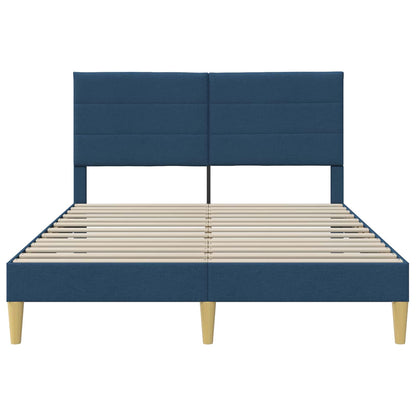 Struttura del letto con testiera Blu 140 x 200 cm Tessuto | homemem39