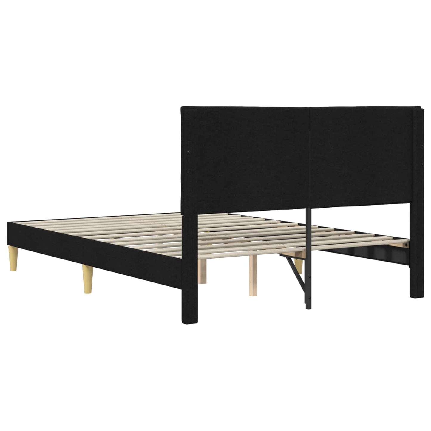 Struttura del letto con testiera Nero 160 x 200 cm Tessuto | homemem39