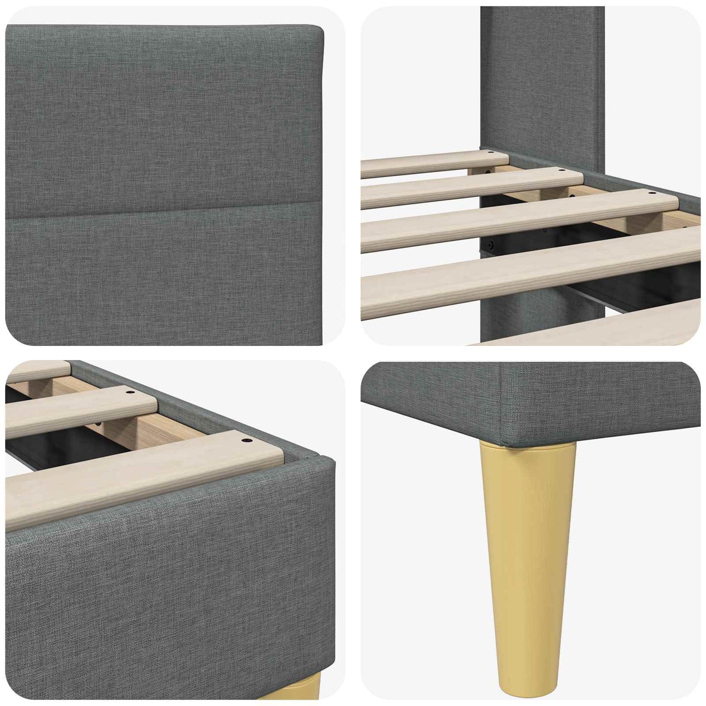 Struttura del letto Grigio Scuro 180 x 200 cm Tessuto | homemem39