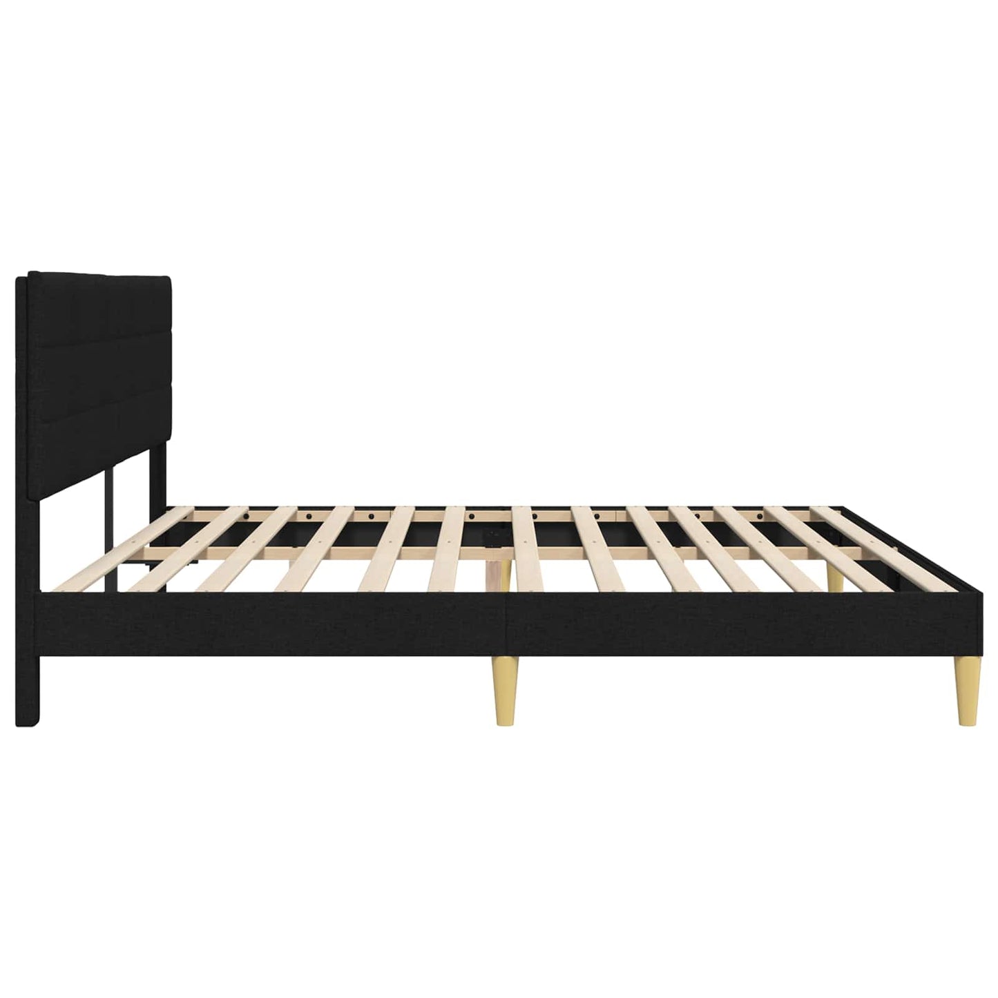 Struttura del letto con testiera Nero 180 x 200 cm Tessuto | homemem39