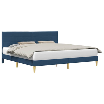 Struttura del letto con testiera Blu 180 x 200 cm Tessuto | homemem39