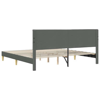 Struttura del letto Grigio Scuro 200 x 200 cm Tessuto | homemem39
