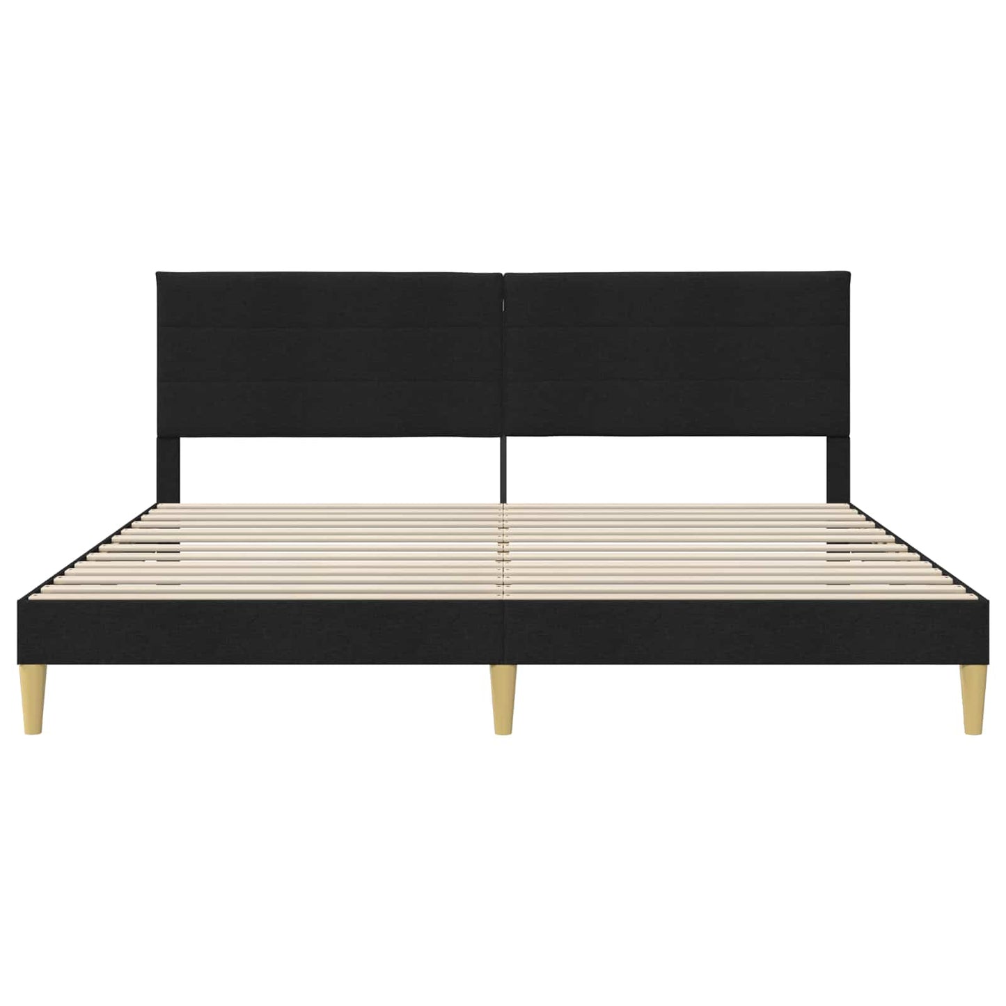 Struttura del letto con testiera Nero 200 x 200 cm Tessuto | homemem39
