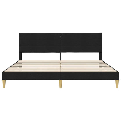 Struttura del letto con testiera Nero 200 x 200 cm Tessuto | homemem39