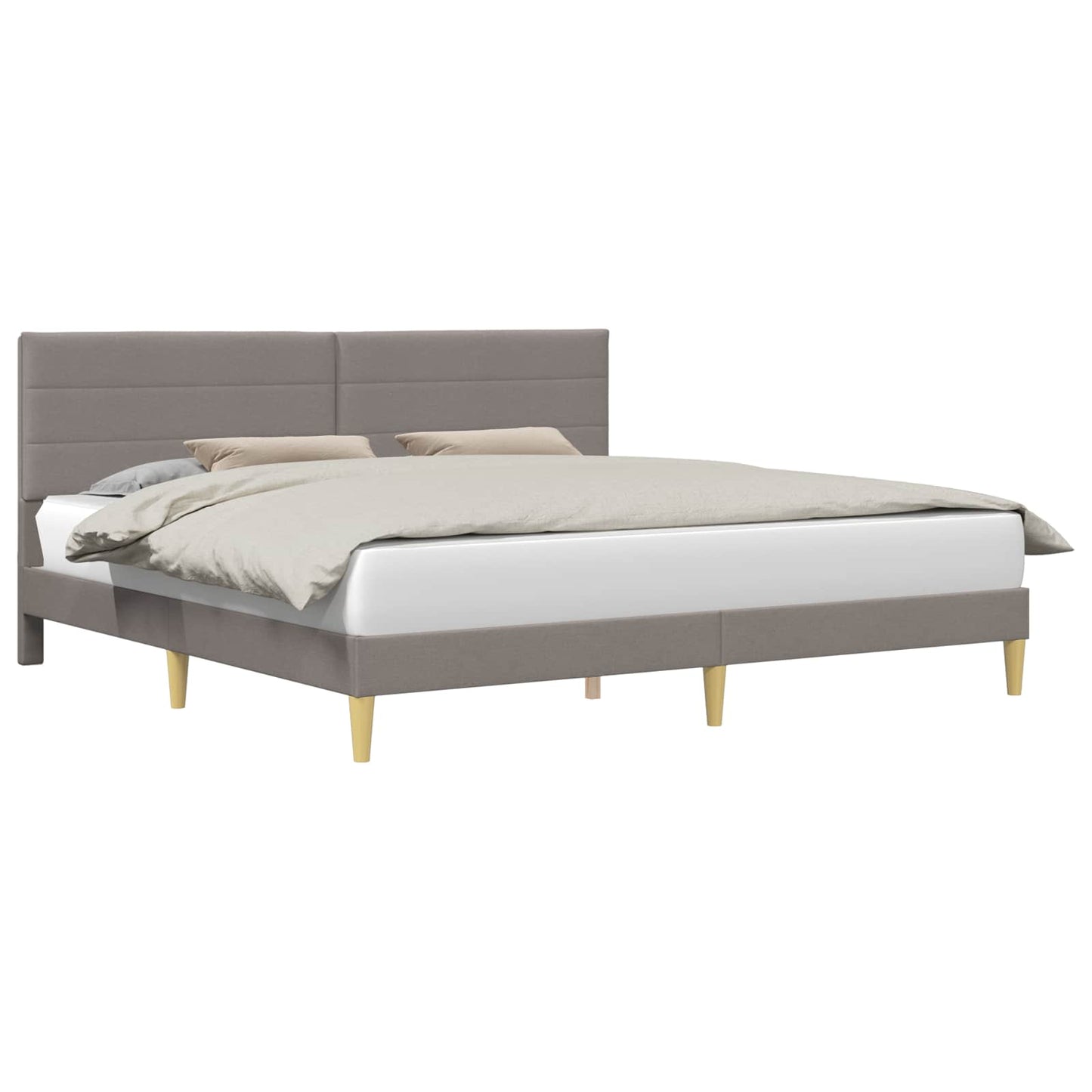 Struttura del letto con testiera Tortora 200 x 200 cm Tessuto | homemem39