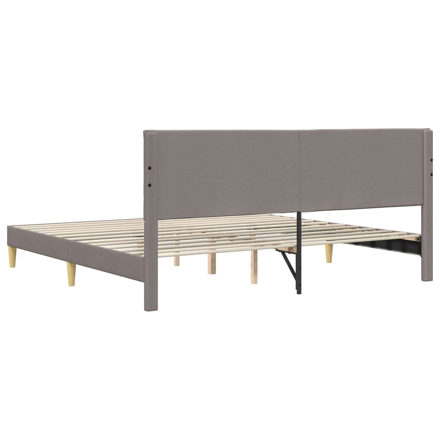 Struttura del letto con testiera Tortora 200 x 200 cm Tessuto | homemem39