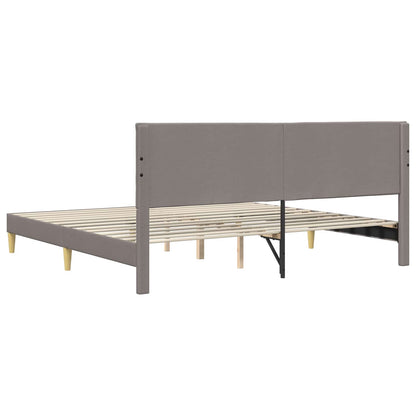 Struttura del letto con testiera Tortora 200 x 200 cm Tessuto | homemem39