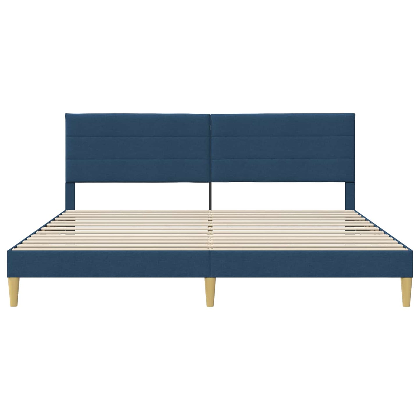 Struttura del letto con testiera Blu 200 x 200 cm Tessuto | homemem39