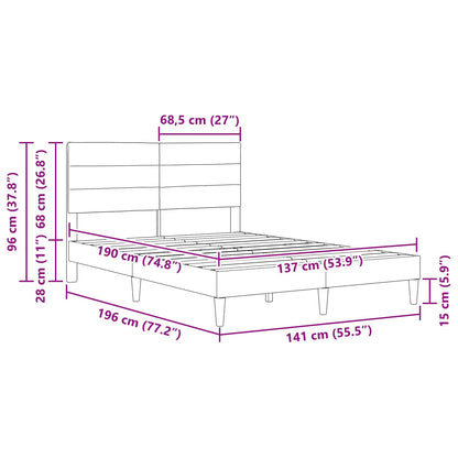 Struttura del letto Grigio Scuro 137 x 190 cm Tessuto | homemem39