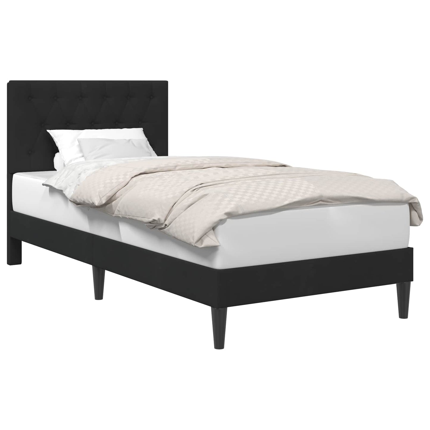 Struttura del letto con testiera Nero 80 x 200 cm Velluto | homemem39