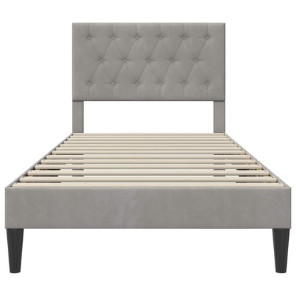 Struttura del letto Grigio Chiaro 90 x 190 cm Velluto