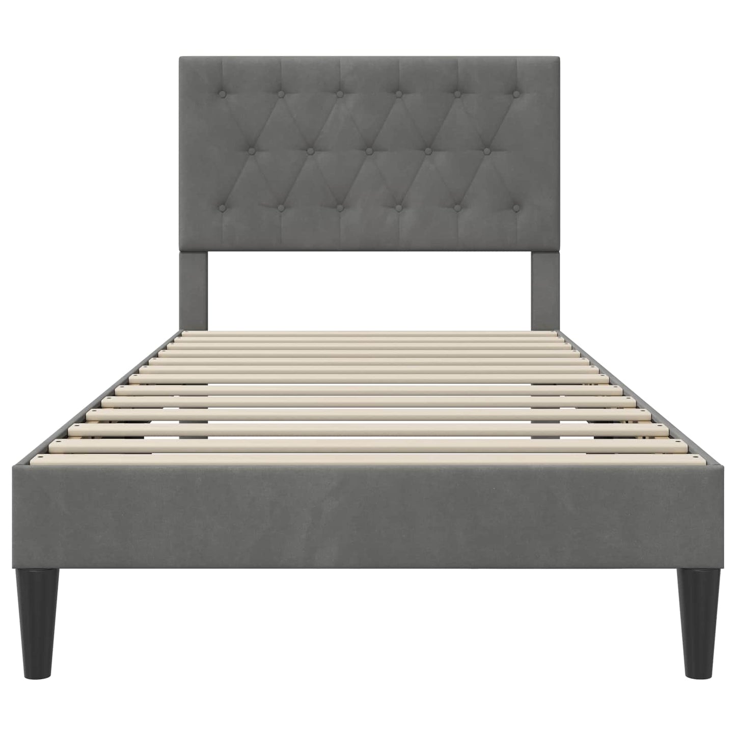 Struttura del letto Grigio Scuro 90 x 190 cm Velluto | homemem39