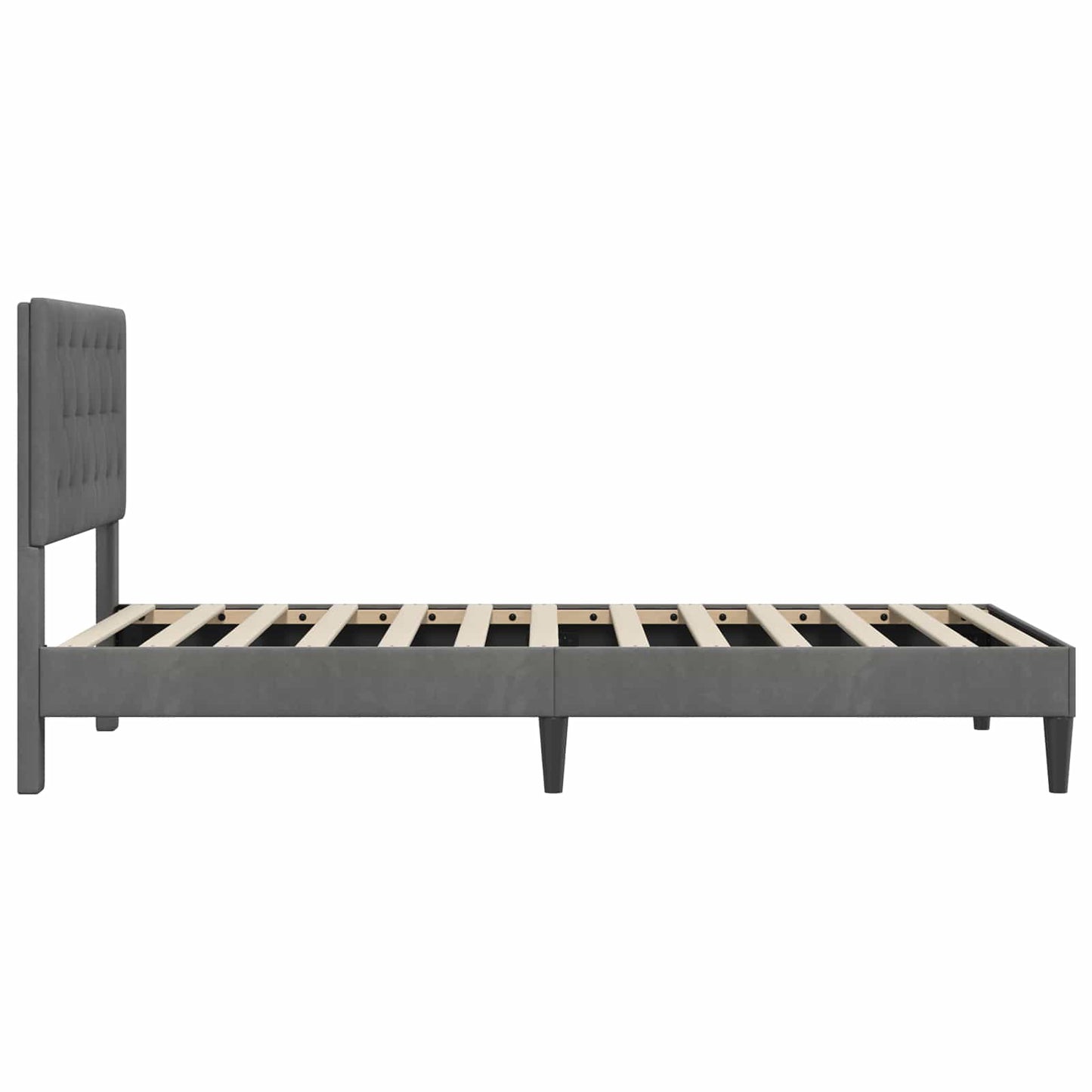 Struttura del letto Grigio Scuro 90 x 190 cm Velluto | homemem39