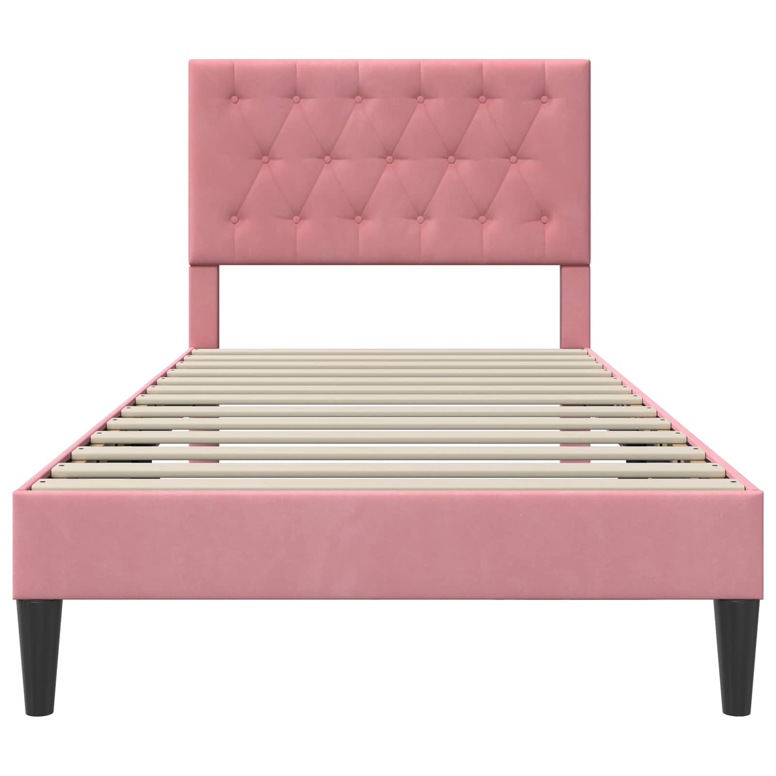 Struttura del letto con testiera Rosa 90 x 190 cm Velluto | homemem39